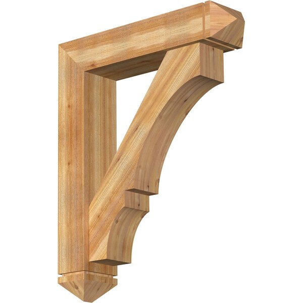 Ekena Millwork Balboa Arts and Crafts Rough Sawn Bracket w/ Offset Brace, Western Red Cedar, 8"W x 36"D x 44"H BKT0806X36X44BOA03RWR - main
